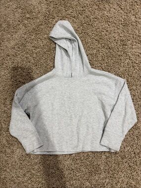 Girls Old Navy Light Gray Ribbed Hoodie
